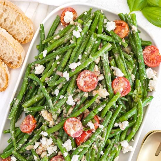 Creamy Green Bean Salad - Recipe photo by theplantbasedschool
