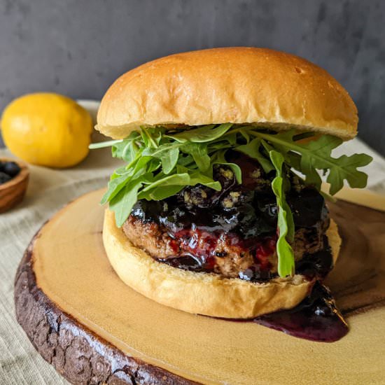 Blueberry Lemon Goat Cheese Burger - Recipe photo by thecandidcooks