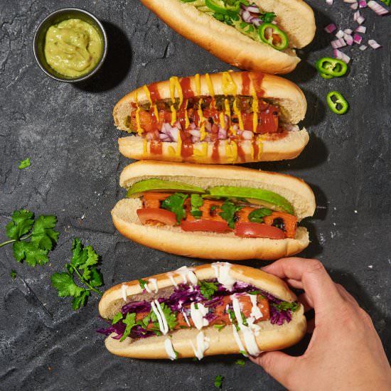 Grilled Carrot Dogs (4 Ways) - Recipe photo by oohlalaitsvegan