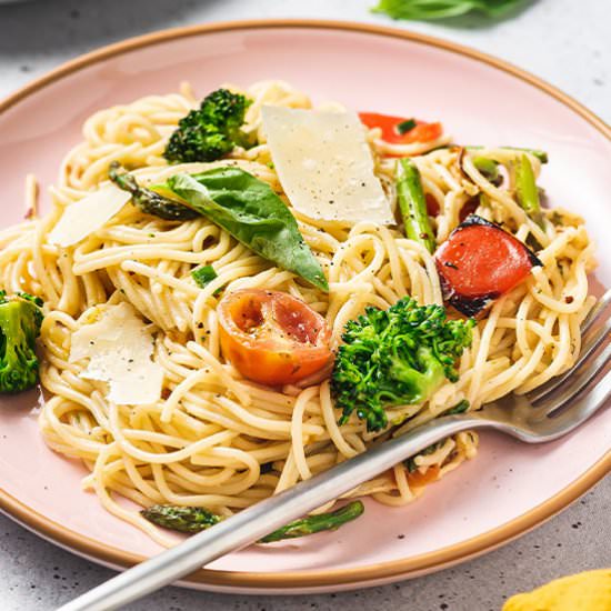 Creamy Pasta Primavera - Recipe photo by bellyfull