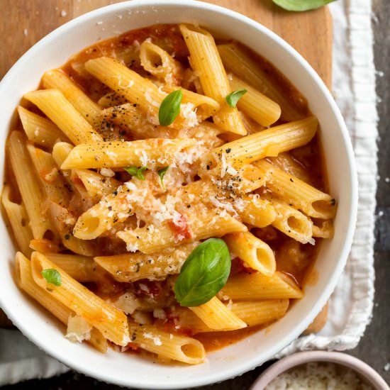 One pan tomato pasta - Recipe photo by Mrs Jones Kitchen