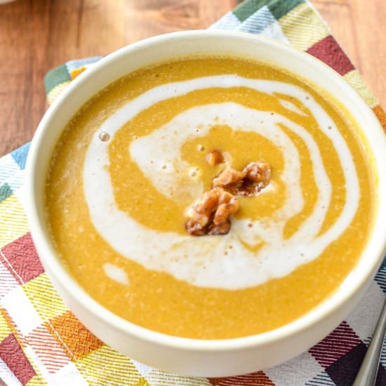 Instant Pot Butternut Squash Soup - Recipe photo by littlehomeinthemaking