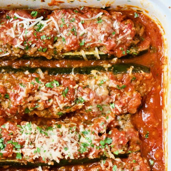 Meat-Stuffed Zucchini - Recipe photo by fromachefskitchen