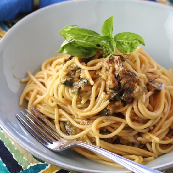 Stanley Tucci's zucchini spaghetti - Recipe photo by Food Gal