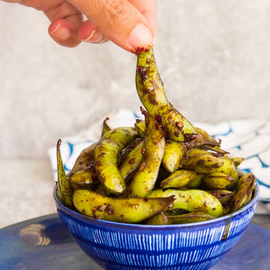 Spicy Garlic Edamame - Recipe photo by senseandedibility