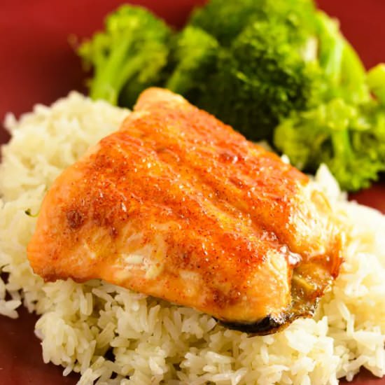 Brown Sugar Glazed Salmon - Recipe photo by atasteofmadness