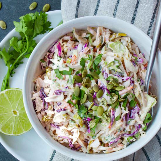 Creamy Cilantro Lime Coleslaw - Recipe photo by Rad Foodie