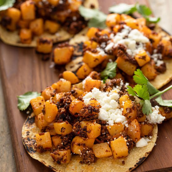 Papas con Chorizo - Recipe photo by Lemon blossoms