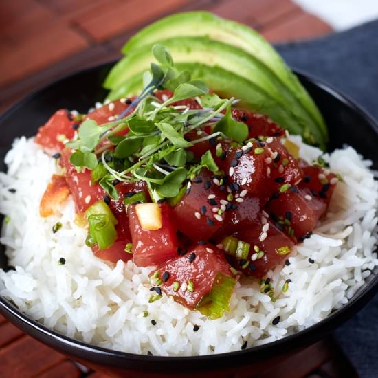 Hawaiian Style Ahi Tuna Poke Bowl - Recipe photo by casualepicure
