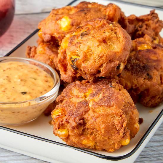 Crawfish Corn Beignets - Recipe photo by casualepicure