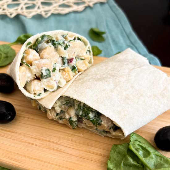 Creamy Chickpea & Spinach Wraps - Recipe photo by Spain on a Fork