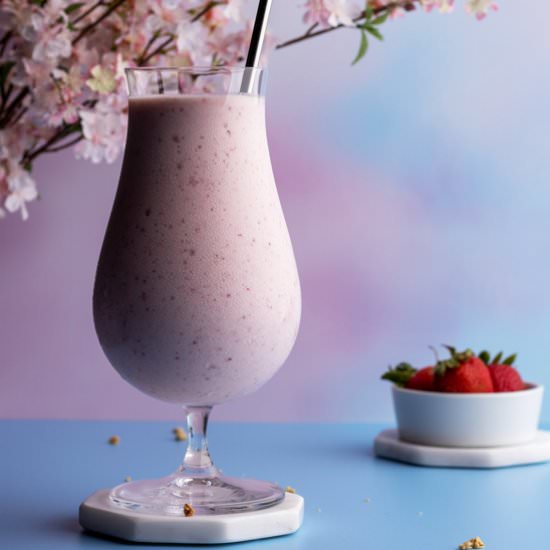 Strawberry Banana Milkshake - Recipe photo by CookhouseDiary