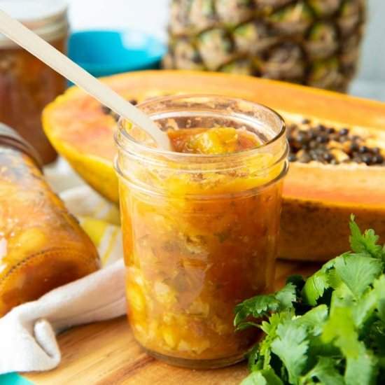 Pineapple Papaya Chili Salsa - Recipe photo by wholefully