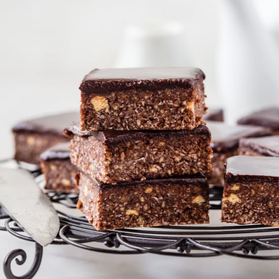 Easy Chocolate Fudge Slice - Recipe photo by Wholesome Patisserie