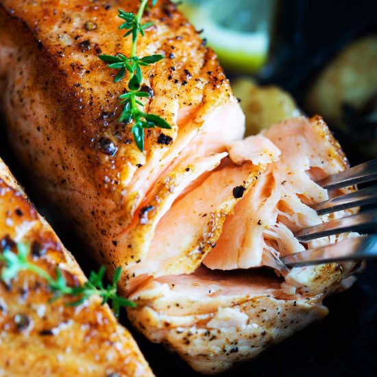 Pan Seared Salmon - Recipe photo by rasamalaysia