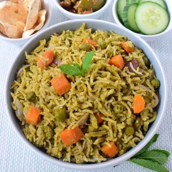 Pudina rice - Recipe photo by rumkisgoldenspoon