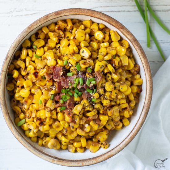 Blackened Corn - Recipe photo by biscuitsandburlap