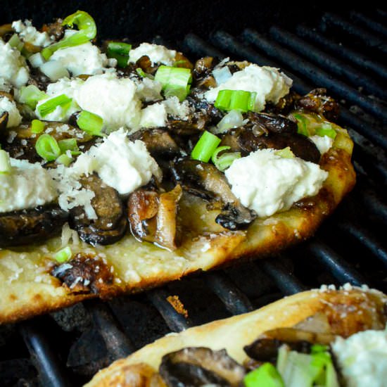 Wild Mushroom Grilled Naan Pizza - Recipe photo by thisishowicook