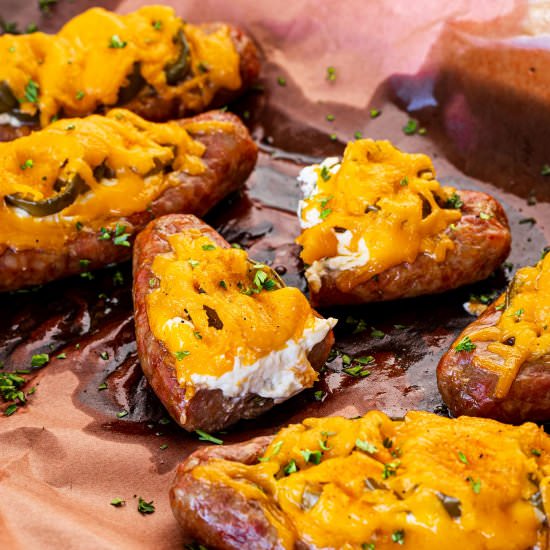 Sausage Popper Boats - Recipe photo by chilesandsmoke