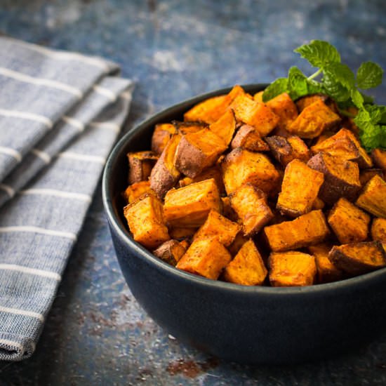 Air Fryer Sweet Potato Cubes - Recipe photo by dizzybusyandhungry