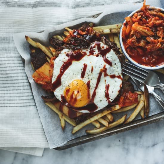 Bulgogi Fries with Kimchi - Recipe photo by The Hungary Buddha