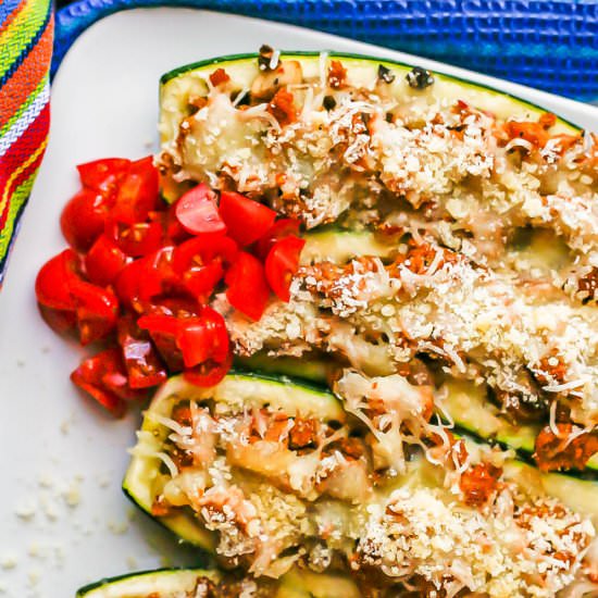 Turkey Sausage Stuffed Zucchini - Recipe photo by Family Food on the Table