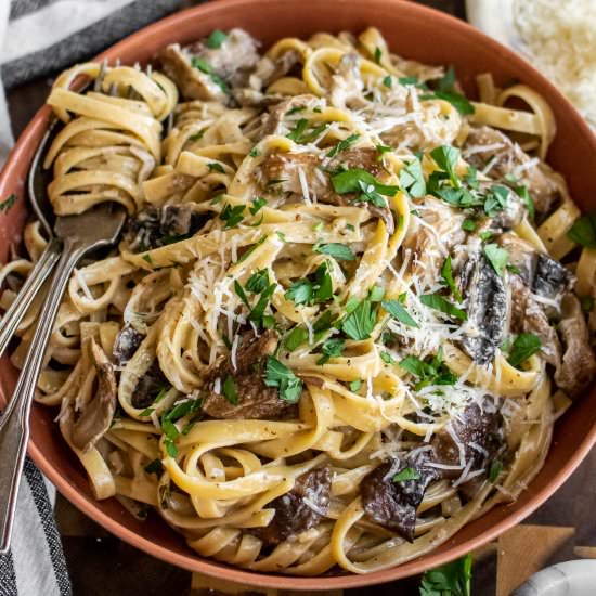 Creamy Mushroom Pasta - Recipe photo by CarolynsCooking