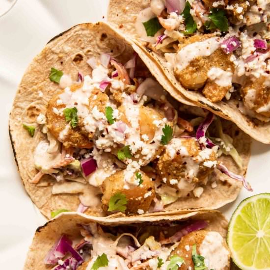 Baja Shrimp Tacos - Recipe photo by Jar Of Lemons