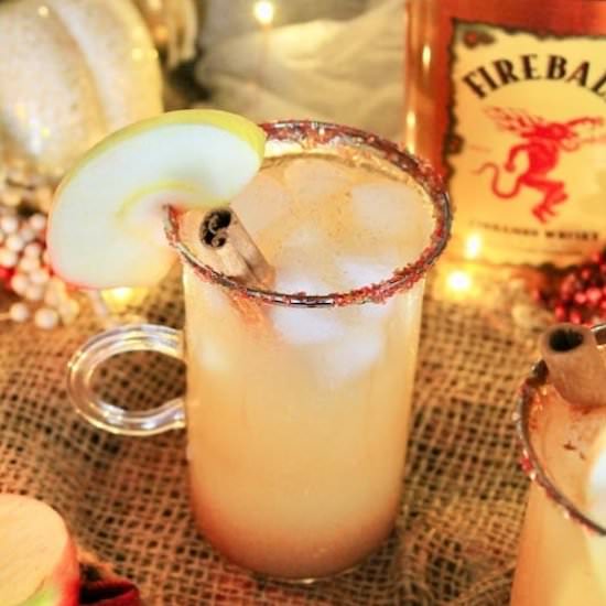 Fall Apple Cider Fireball Cocktail - Recipe photo by Red Wine Dragons