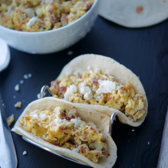 Chourico Breakfast Tacos - Recipe photo by Carries Experimental Kitchen