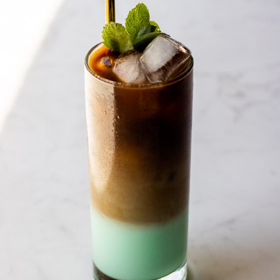 Crème de Menthe Iced Coffee - Recipe photo by LifesLittleSweets
