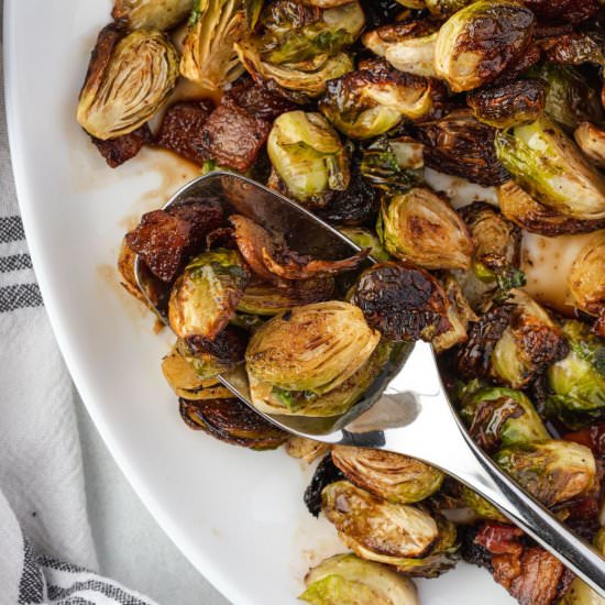 Maple Balsamic Brussels Sprouts - Recipe photo by stateofdinner