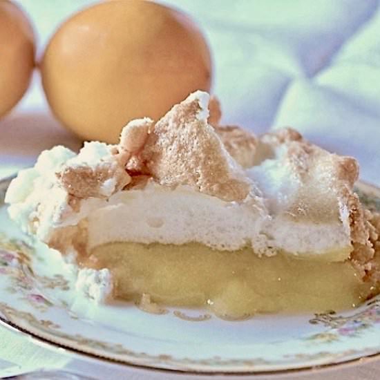 Lemon Pie with a Surprise Crust - Recipe photo by Kitchengetaway