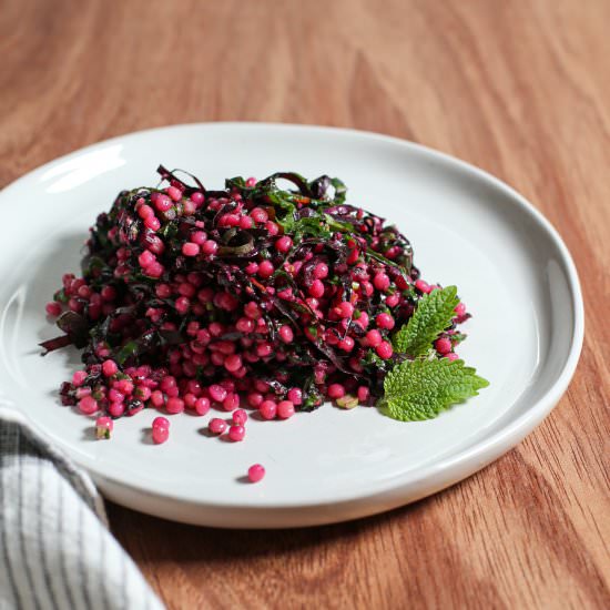 Beet Top and Couscous Salad - Recipe photo by theproducepack