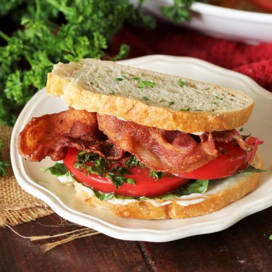Marinated Tomato BLT - Recipe photo by thekitchenismyplayground