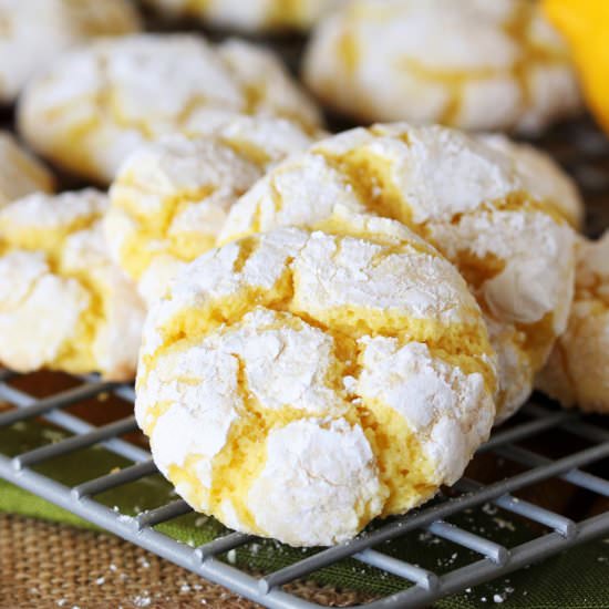 Lemon Crinkle Cake Mix Cookies - Recipe photo by thekitchenismyplayground
