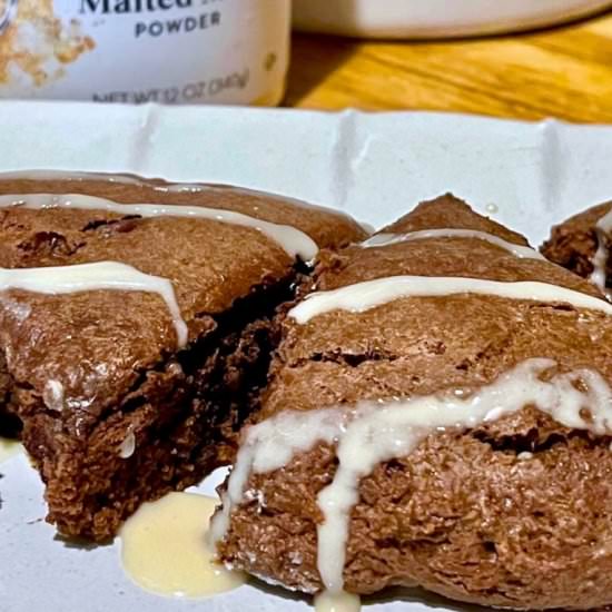 Chocolate Malted Milk Scones - Recipe photo by Kitchengetaway