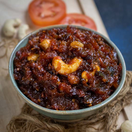 Tomato Khejur Chutney - Recipe photo by Whiskaffair