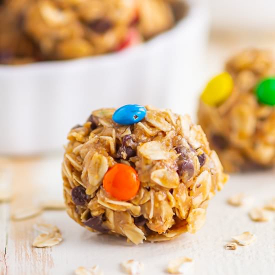 No Bake Monster Cookie Energy Bites - Recipe photo by pumpkinnspice