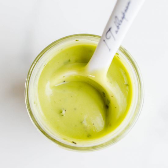 Vegan Avocado Lime Dressing - Recipe photo by saltedplains
