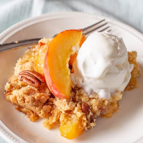 Fresh Peach Dump Cake - Recipe photo by shesnotcookin