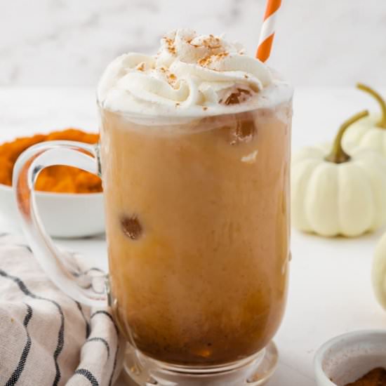 Iced Pumpkin Spice Latte - Recipe photo by VegMamma