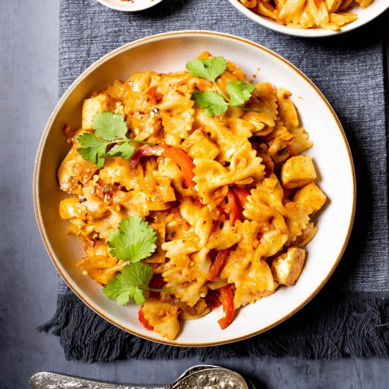 Tofu Curry Pasta - Recipe photo by veganpunks
