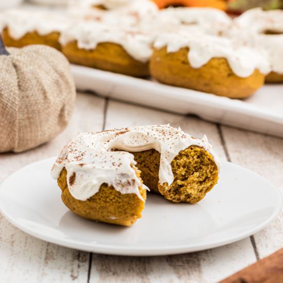 Pumpkin Spice Donuts - Recipe photo by thecaglediaries