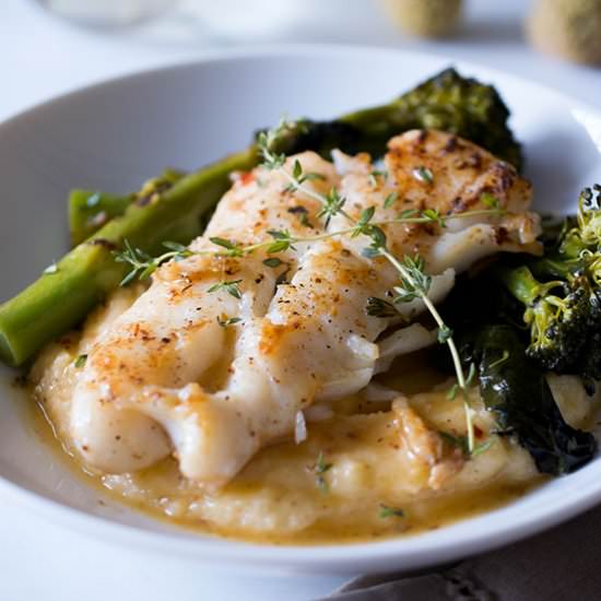 Sautéed Fish + Mascarpone Polenta - Recipe photo by sipandsanity