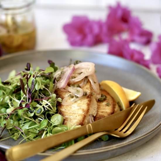 Seared Sea Bass - Recipe photo by simmerandsauce