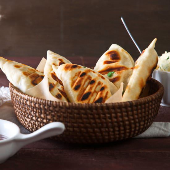 Grilled Pierogies - Recipe photo by inthekitchnet