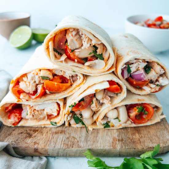 Chicken, Tomato & White Bean Wraps - Recipe photo by Together to Eat