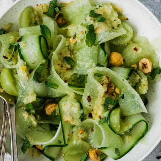 Melon Cucumber Ribbon Salad - Recipe photo by eatfreshglow