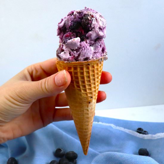 Blueberry Aquafaba Ice Cream - Recipe photo by veryveganval